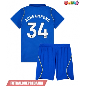 Lacne Dětský Futbalové dres Chelsea Josh Acheampong #34 2026-27 Krátky Rukáv - Domáci (+ trenírky)
